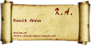 Kesik Anna névjegykártya